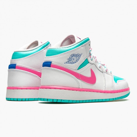 Kixify Jordan 1 Mid Digital Pink WhiteDigital Pink Aurora Gree 555112-102