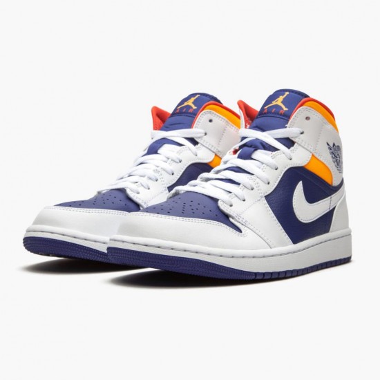 Kixify Jordan 1 Mid Royal Blue Laser Orange White/Deep Royal Blue/Track Red/Laser Orange 554724-131