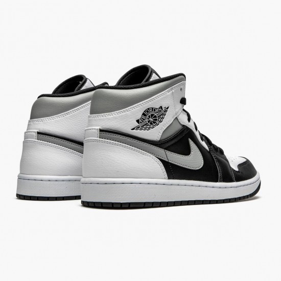 Kixify Jordan 1 Mid White Shadow Black/White/Lt Smoke Grey  554724-073