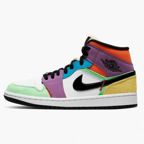 Kixify Jordan 1 Mid SE Multicolor White/Black/Lightbulb Team Ora  CW1140-100