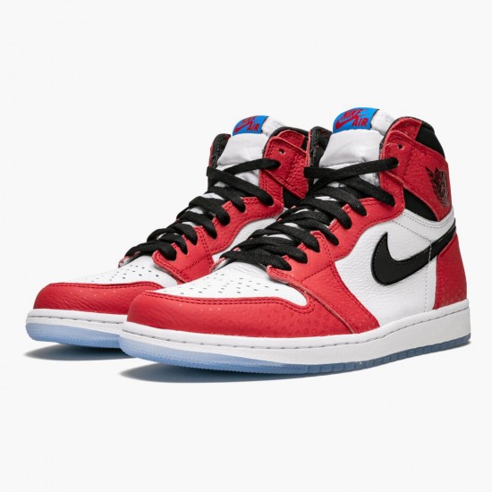 Kixify Jordan 1 Retro High Spider Man Origin Story Gym Red/Black White/Photo Blue 555088-602