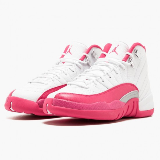 Kixify Jordan 12 Retro Dynamic Pink White/Vivid Pink/Mtllc Silver 510815-109