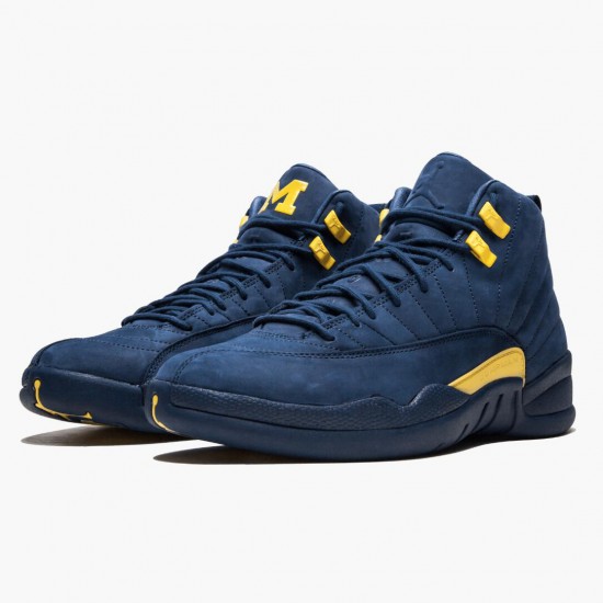 Kixify Jordan 12 Retro Michigan College Navy/Amarillo BQ3180-407