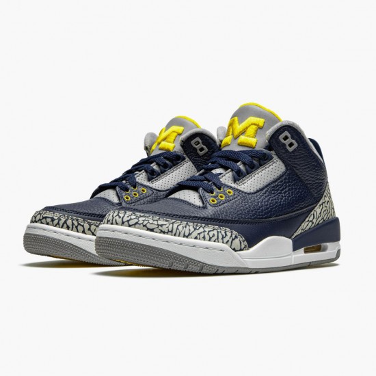 Kixify Jordan 3 Retro Michigan Black/University Gold Cement G AJ3-820064