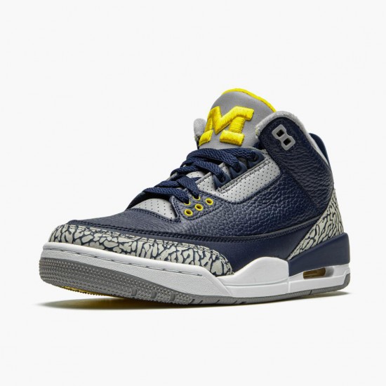 Kixify Jordan 3 Retro Michigan Black/University Gold Cement G AJ3-820064