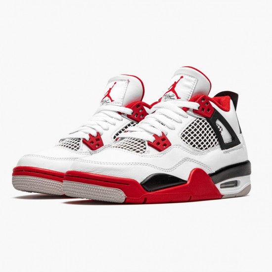 Kixify Jordan 4 Retro OG GS Fire Red 2020 White/Fire Red/Black Tech Grey 408452-160