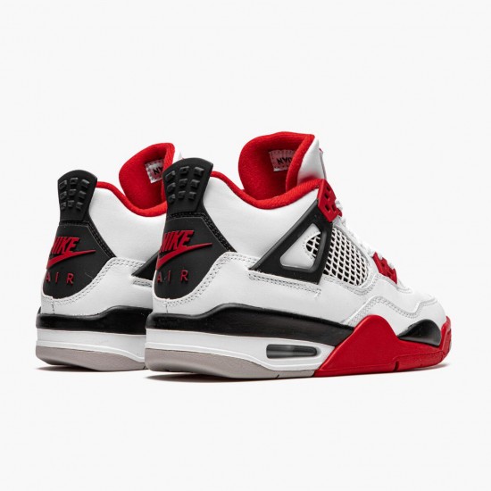 Kixify Jordan 4 Retro OG GS Fire Red 2020 White/Fire Red/Black Tech Grey 408452-160