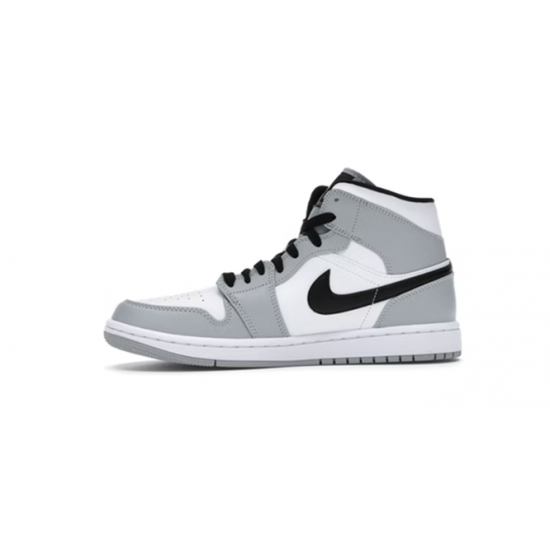 Kixify Jordans 1 Mid Light Smoke AJ Gray Sneakers 554724 092