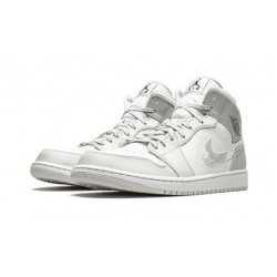 Kixify Jordans 1 Mid WHITE/PHOTON DUST-GREY FOG AJ WHITE Sneakers DC9035 100