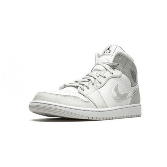 Kixify Jordans 1 Mid WHITE/PHOTON DUST-GREY FOG AJ WHITE Sneakers DC9035 100