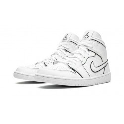 Kixify Jordans 1 Mid Iridescent Reflective White AJ White Sneakers CK6587 100