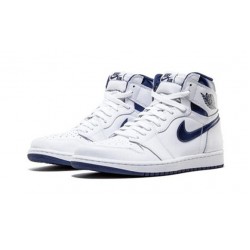 Kixify Jordans 1 High Metallic Navy AJ WHITE Sneakers 555088 106