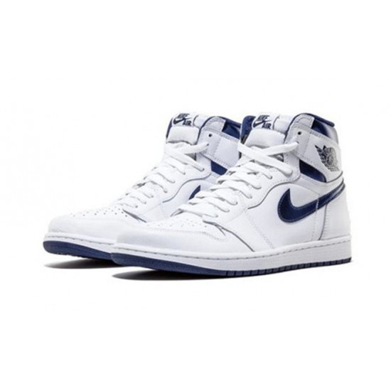 Kixify Jordans 1 High Metallic Navy AJ WHITE Sneakers 555088 106