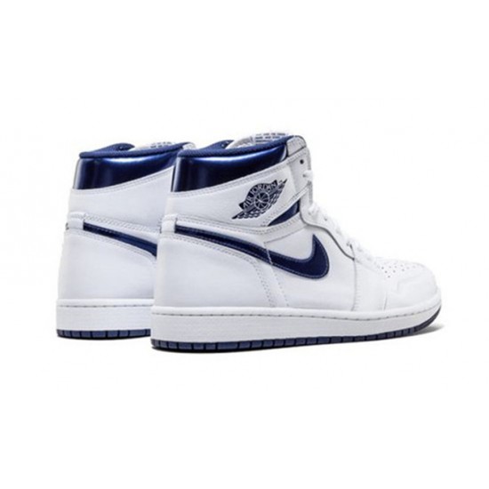 Kixify Jordans 1 High Metallic Navy AJ WHITE Sneakers 555088 106