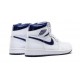 Kixify Jordans 1 High Metallic Navy AJ WHITE Sneakers 555088 106