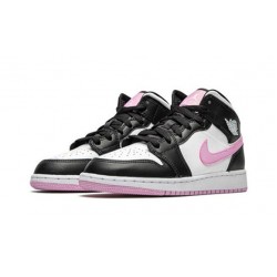 Kixify Jordans 1 Mid White Black Light Arctic Pink White AJ White Sneakers 555112 103