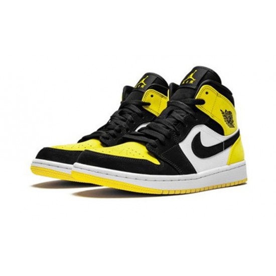 Kixify Jordans 1 Mid Yellow Toe AJ BLACK Sneakers 852542 071