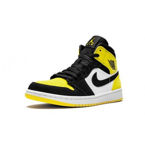 Kixify Jordans 1 Mid Yellow Toe AJ BLACK Sneakers 852542 071