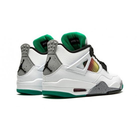 Kixify Jordans 4 Rasta &Lucid Green AJ WHITE Sneakers AQ9129 100