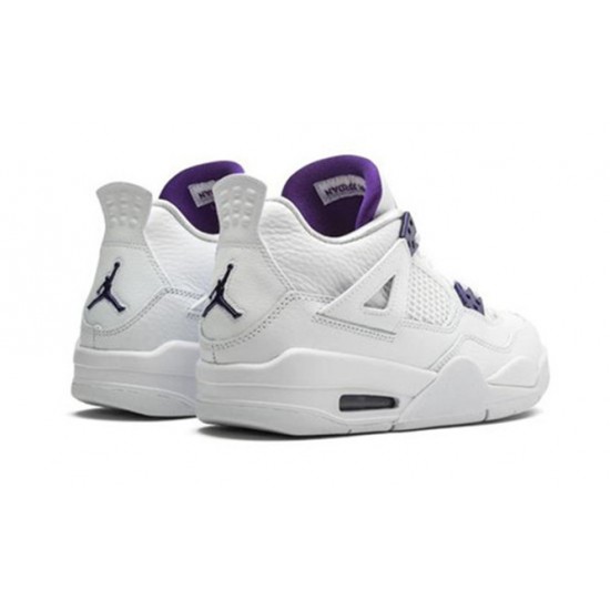 Kixify Jordans 4 Retro Metallic Purple WHITE/COURT PURPLE AJ WHITE Sneakers 408452 115