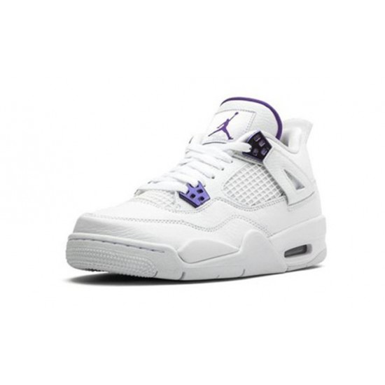 Kixify Jordans 4 Retro Metallic Purple WHITE/COURT PURPLE AJ WHITE Sneakers 408452 115